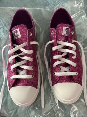 Converse Pink Glitter Low Top Sneakers